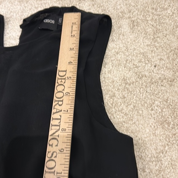 Asos Black Dress Thin Pull Over And Go Dress Size 2 Two Layers - Picture 9 of 14